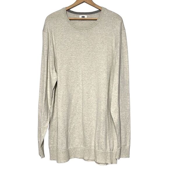 Crewneck Sweater Men’s XXL Tall Old Navy Gray Long Sleeve Pullover Cotton Blend - Picture 1 of 7